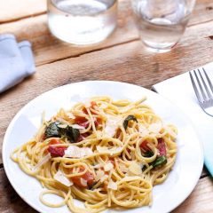 snelle maaltijd, makkelijke maaltijd, snelle pasta, goedkope pasta