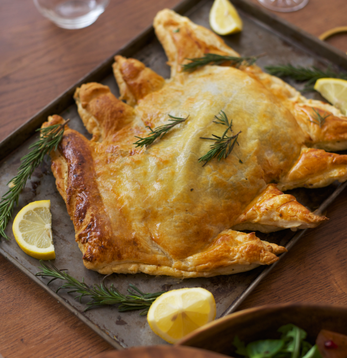 zalm hoofdgerecht Kerst, zalm in bladerdeeg