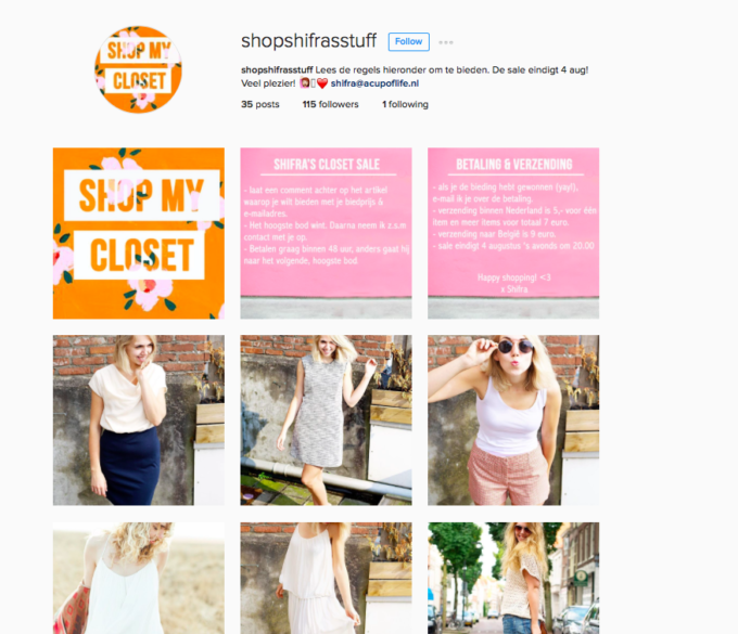 Dwars zitten erfgoed Ministerie Hoe start je een succesvolle instagram closet sale | A Cup of Life